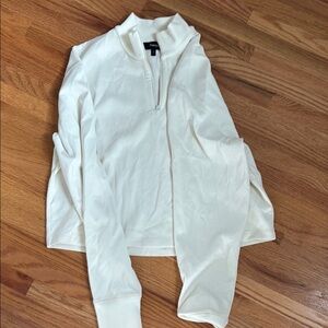 White Quarter-Zip Pullover